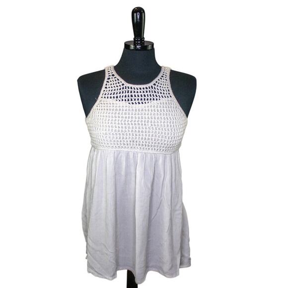 Billabong Minidress Crochet Beach Boho Resort Summer Babydoll Size S - Picture 1 of 4